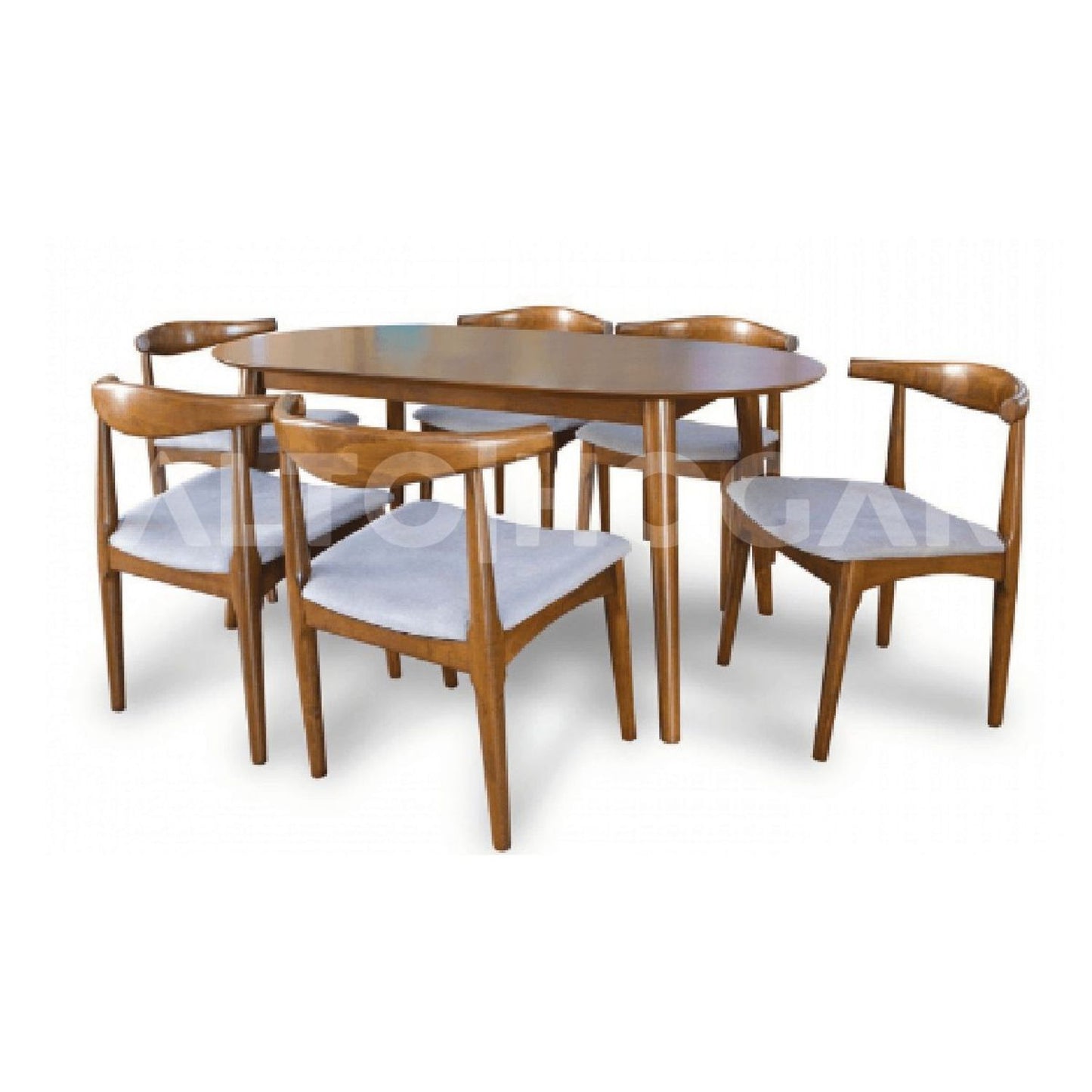 COMEDOR DE 6 SILLAS ELLEGANCE GRIS CLARO