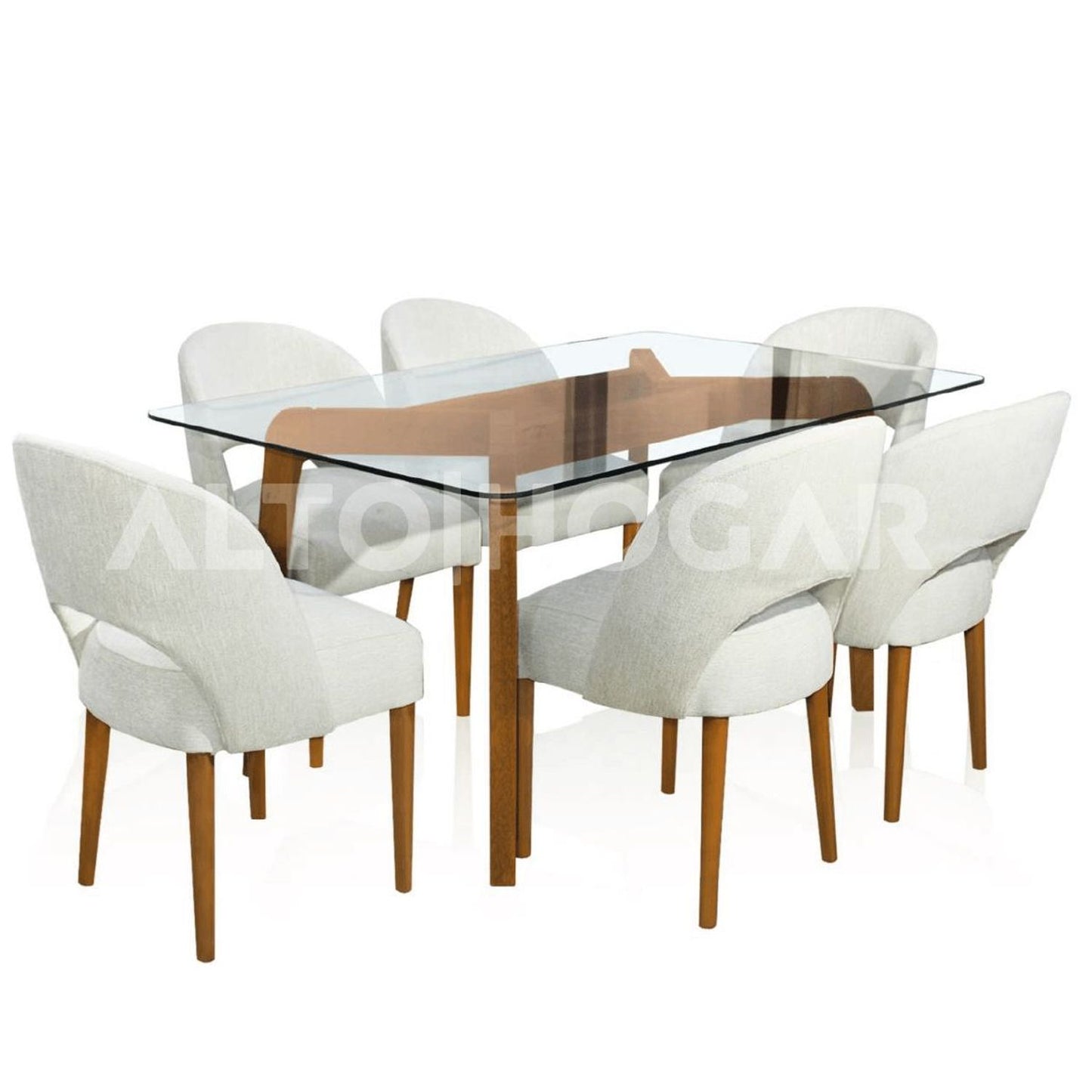 COMEDOR DE 6 SILLAS MYA CREMA