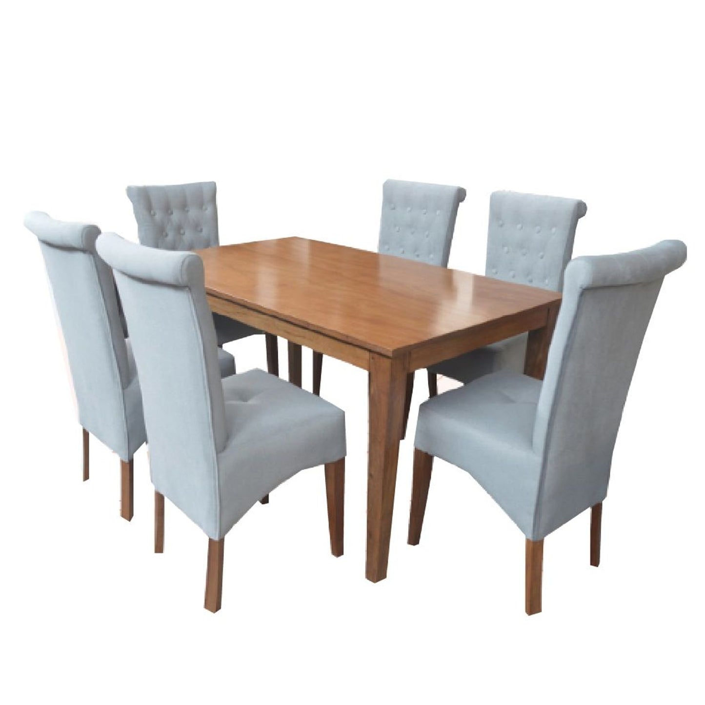 COMEDOR DE 6 SILLAS WALESKA GRIS CLARO