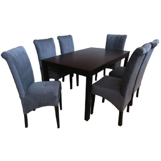 COMEDOR DE 6 SILLAS SILVANA GRIS OSCURO
