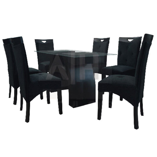 COMEDOR DE 6 SILLAS JOSEPHINE NEGRO