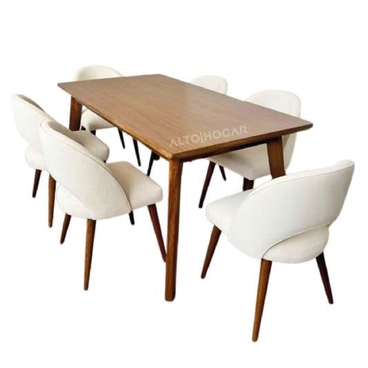 COMEDOR DE 6 SILLAS CAYETANA CREMA