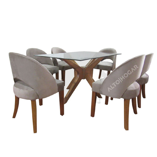 COMEDOR DE 6 SILLAS ZAMIRA GRIS